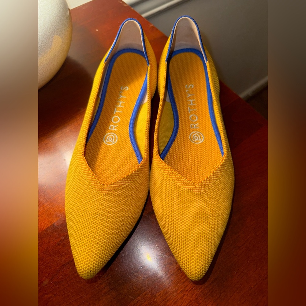 Rothy’s Mustard Color Pointed Pump, Size8